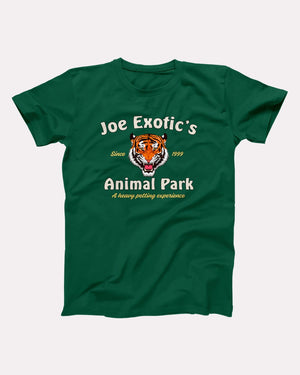 Joe Exotic's Animal Park T-Shirt, flat lay on grey
