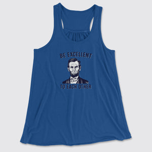 be excellent to each other womens flowy tank top