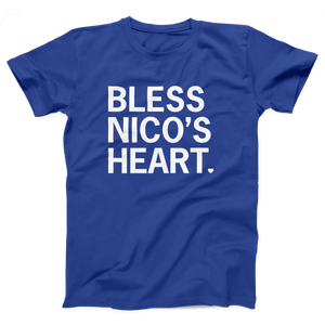 Bless Nico's Heart Adult Unisex T-Shirt - Twisted Gorilla