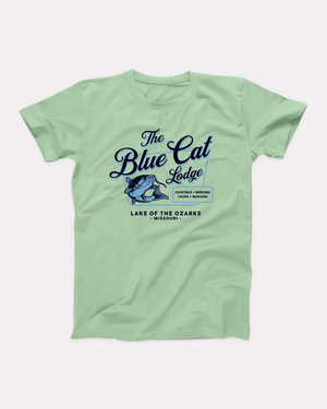 Blue Cat Lodge T-Shirt, flat lay, Mint