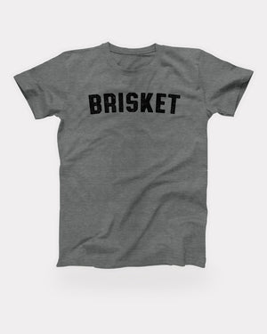 Brisket T-Shirt in Deep Heather, flat lay on grey