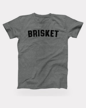 Brisket T-Shirt in Deep Heather, flat lay on grey