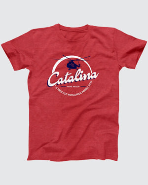 The Catalina Wine Mixer T-Shirt, flat lay on grey