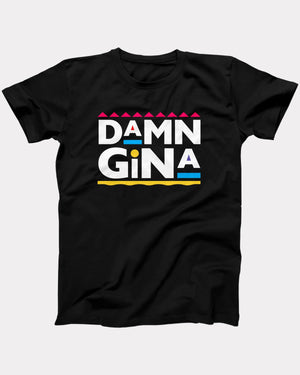 Damn Gina T-Shirt, flat lay on grey