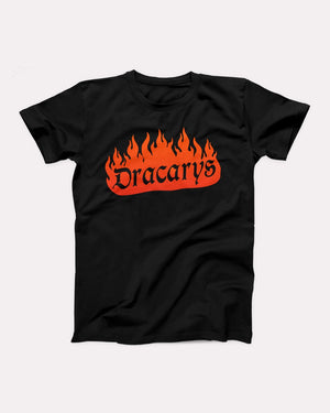 Dracarys T-Shirt, flat lay on grey