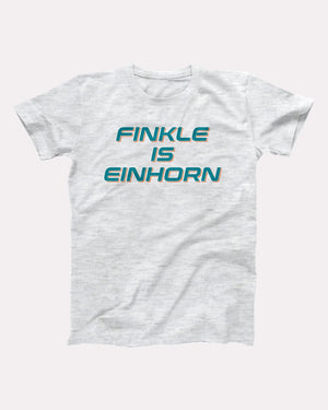 Einhorn is Finkle T-Shirt, flat lay on grey