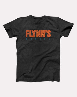 Flynn's Arcade T-Shirt, flat lay on grey