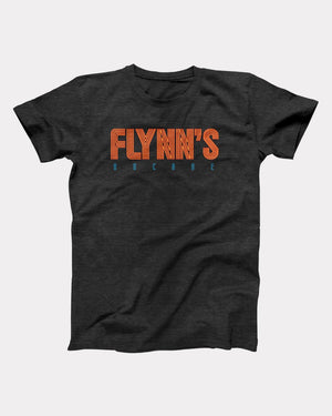 Flynn's Arcade T-Shirt, flat lay on grey