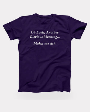 Another Glorious Morning T-Shirt in Team Purple, flat lay on grey