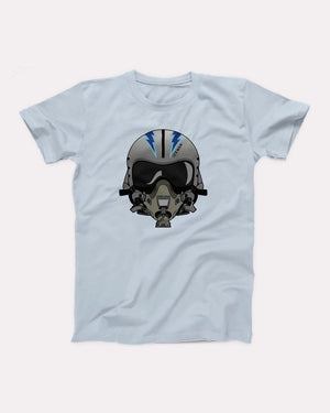 Iceman Helmet T-Shirt, flat lay on grey