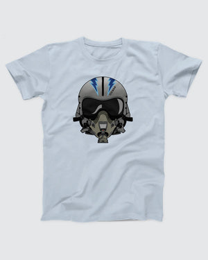 Iceman Helmet T-Shirt, flat lay on grey