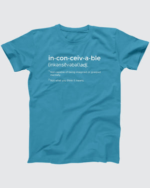 Inconceivable T-Shirt, flat lay on grey
