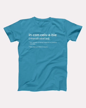 Inconceivable T-Shirt, flat lay on grey