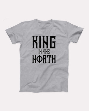 King in the North T-Shirt, flat lay on grey