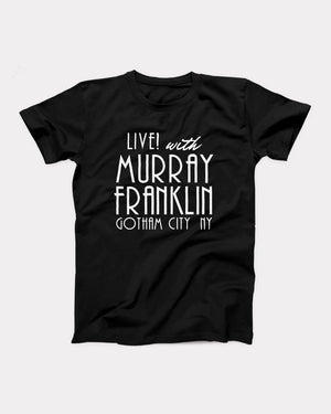 Murray Franklin Show T-Shirt, flat lay on grey