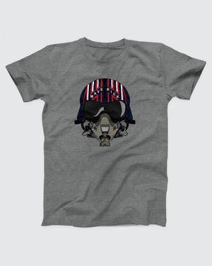 Maverick Helmet T-Shirt, flat lay on grey