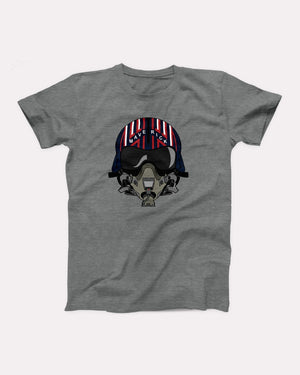 Maverick Helmet T-Shirt, flat lay on grey