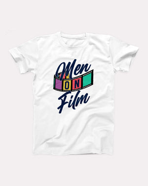 Men on Film T-Shirt, flat lay on grey