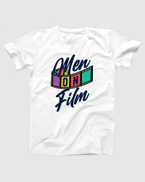 Men on Film T-Shirt, flat lay on grey