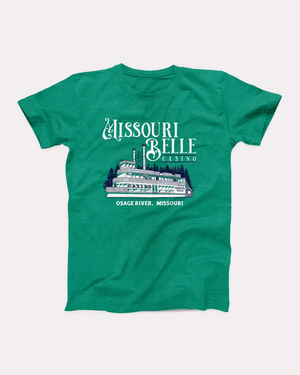 Missouri Belle Casino T-Shirt, flat lay, Heather Kelly