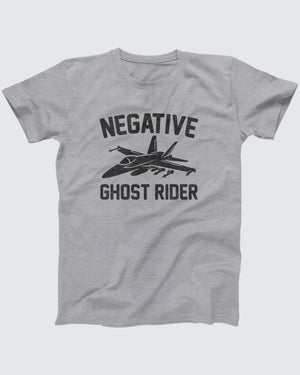 Negative Ghost Rider T-Shirt, flat lay on grey
