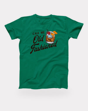 Call Me Old Fashioned T-Shirt in Kelly, flat lay on grey