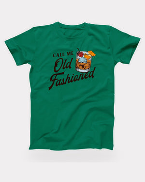 Call Me Old Fashioned T-Shirt in Kelly, flat lay on grey