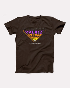 Palace Arcade T-Shirt, flat lay on grey