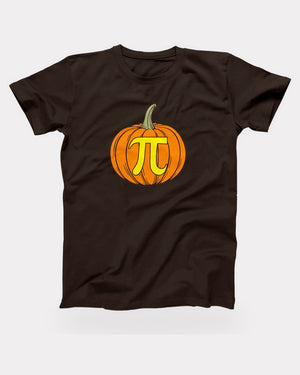 Pumpkin Pi T-Shirt in Brown, flat lay on grey