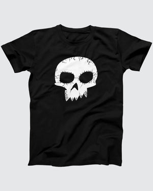 Sid Skull T-Shirt, flat lay on grey