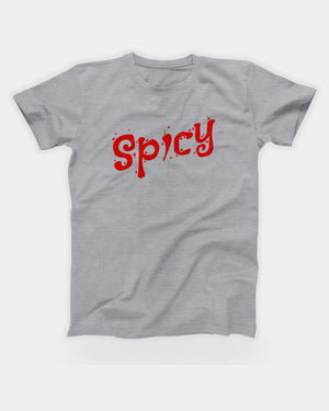 Spicy T-Shirt in Athletic Heather, flat lay on grey