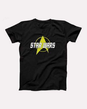 Force Trek t-shirt in Black, flat lay on grey