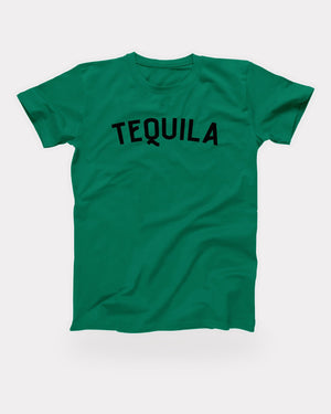 Tequila T-Shirt in Kelly, flat lay on grey