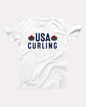 USA Curling T-Shirt - White