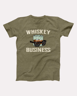 Whiskey Business T-Shirt, flat lay on grey