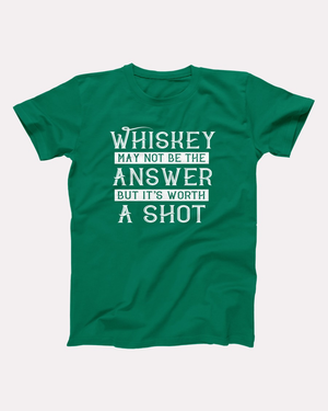 Worth A Shot T-Shirt, flat lay, Kelly