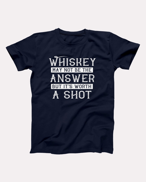 Worth A Shot T-Shirt, flat lay, Navy