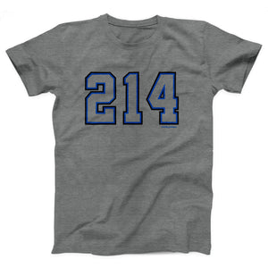 214 Area Code Adult Unisex T-Shirt - Twisted Gorilla