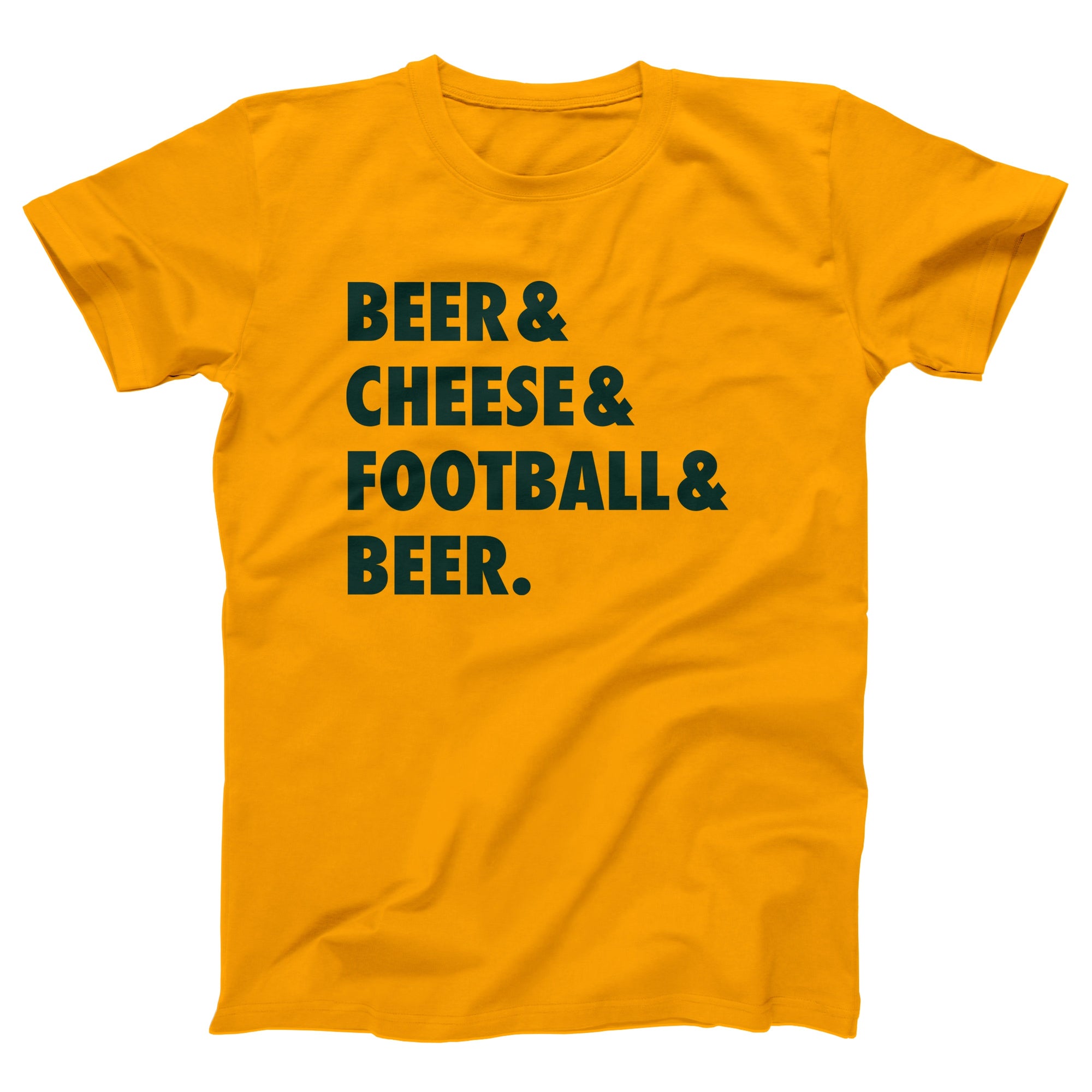 Beer Cheese Football Adult Unisex T-Shirt - Twisted Gorilla