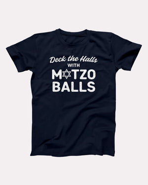 Deck the Halls with Matzo Balls Adult Unisex T-Shirt - Twisted Gorilla