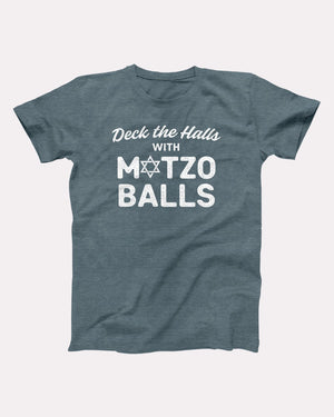 Deck the Halls with Matzo Balls Adult Unisex T-Shirt - Twisted Gorilla