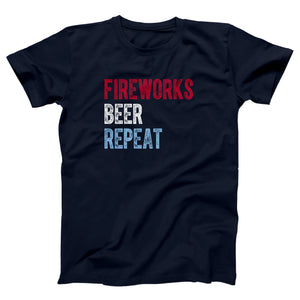Fireworks Beer Repeat Adult Unisex T-Shirt Twisted Gorilla