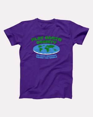 Flat Earth Society Adult Unisex T-Shirt - Twisted Gorilla