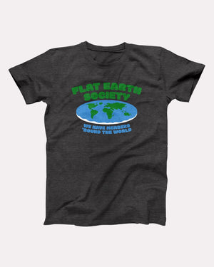 Flat Earth Society Adult Unisex T-Shirt - Twisted Gorilla