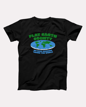 Flat Earth Society Adult Unisex T-Shirt - Twisted Gorilla