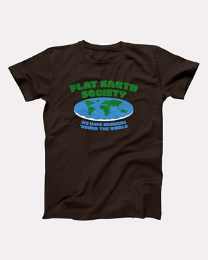Flat Earth Society Adult Unisex T-Shirt - Twisted Gorilla