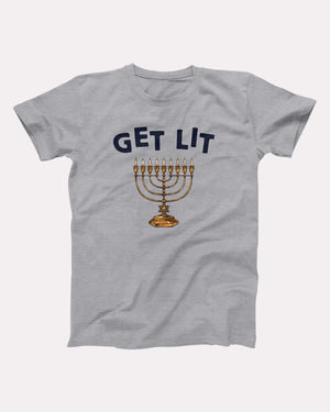 Get Lit for Hanukkah Adult Unisex T-Shirt - Twisted Gorilla