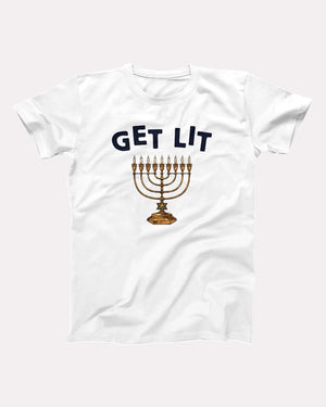 Get Lit for Hanukkah Adult Unisex T-Shirt - Twisted Gorilla