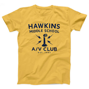 Hawkins Middle School A/V Club Adult Unisex T-Shirt - Twisted Gorilla