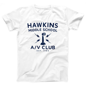 Hawkins Middle School A/V Club Adult Unisex T-Shirt - Twisted Gorilla